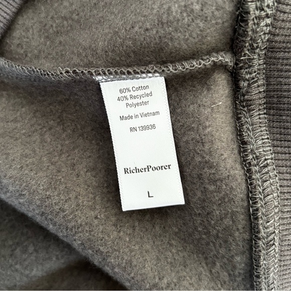 Richer Poorer Cotton Blend Recycled Fleece Crewneck Sweatshirt - Picture 6 of 7